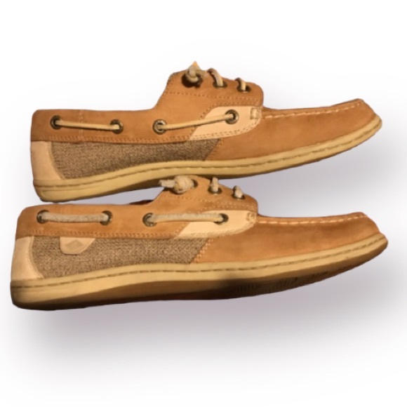 Women’s SPERRY Angelfish Linen Oat Boat Shoe. - Picture 3 of 10